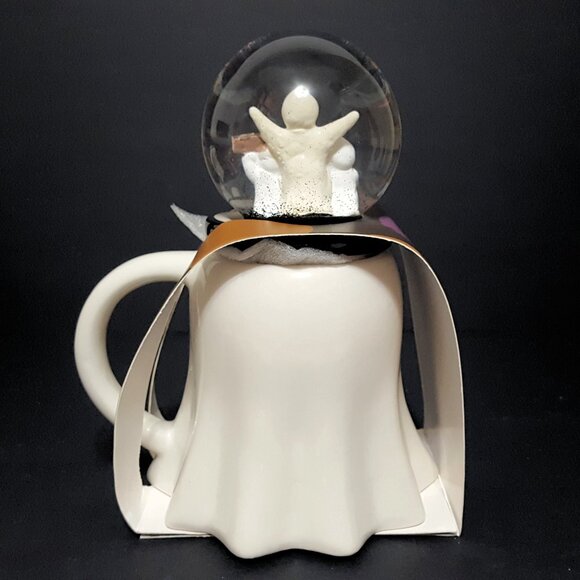 NEW Global Design Ghost Mug with Snowglobe Lid 15 OZ Porcelain Halloween - Picture 5 of 7